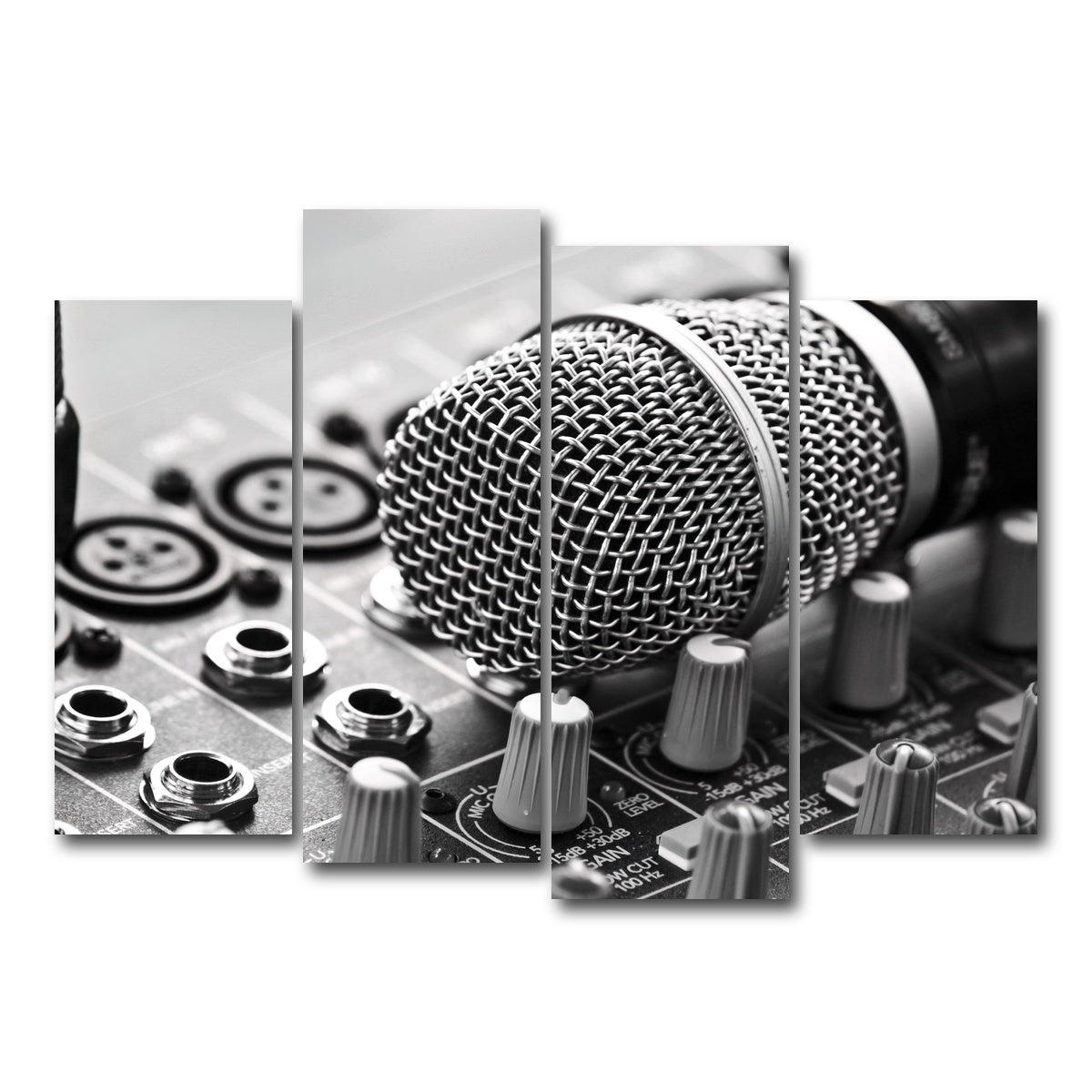 AUTO-MOCKUP WHITE | Microphone Mixer | 4 Piece | Gallery Wrap Canvas | group=4_normal