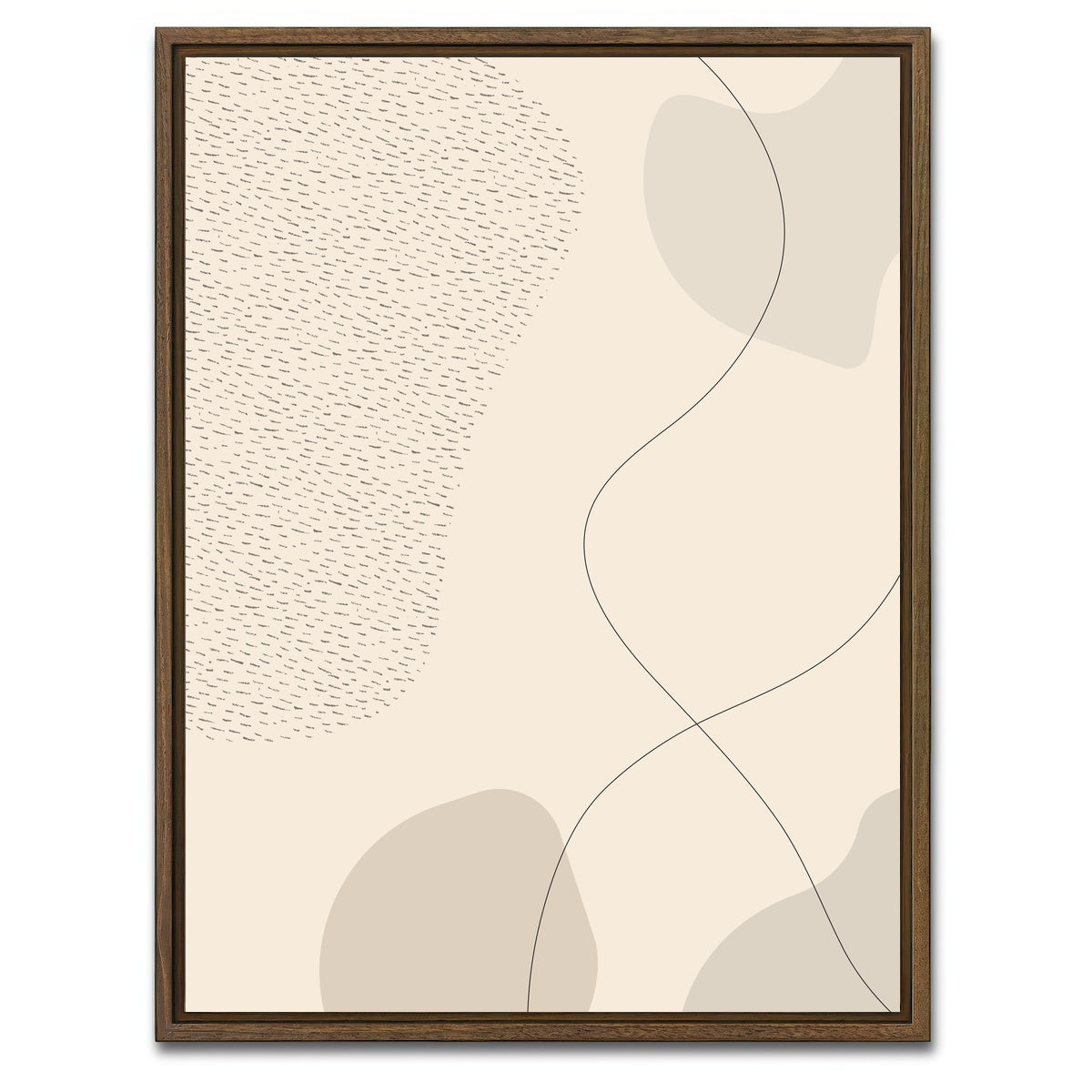 AUTO-MOCKUP WHITE | Mid-Century Modern No. 3 | 1 Piece | Walnut Framed Canvas | group=3x4