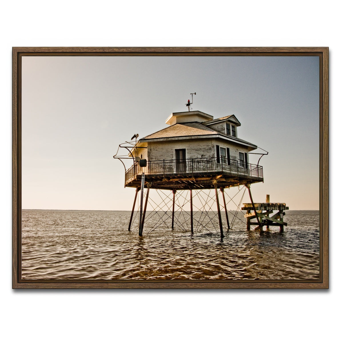 AUTO-MOCKUP WHITE | Mid Bay Light House | 1 Piece | Walnut Framed Canvas | group=4x3