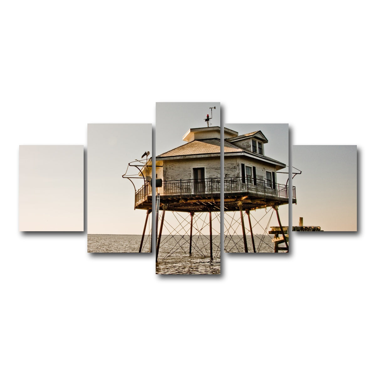 AUTO-MOCKUP WHITE | Mid Bay Light House | 5 Piece | Gallery Wrap Canvas | group=5_short