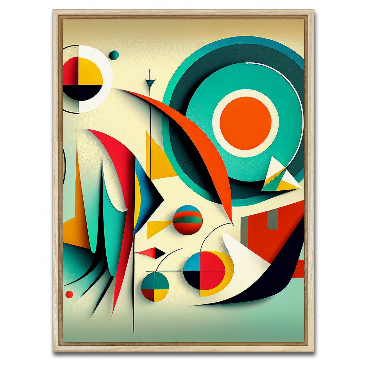 AUTO-MOCKUP WHITE | Mid Century Abstract S2 | 1 Piece | Natural Framed Canvas | group=3x4