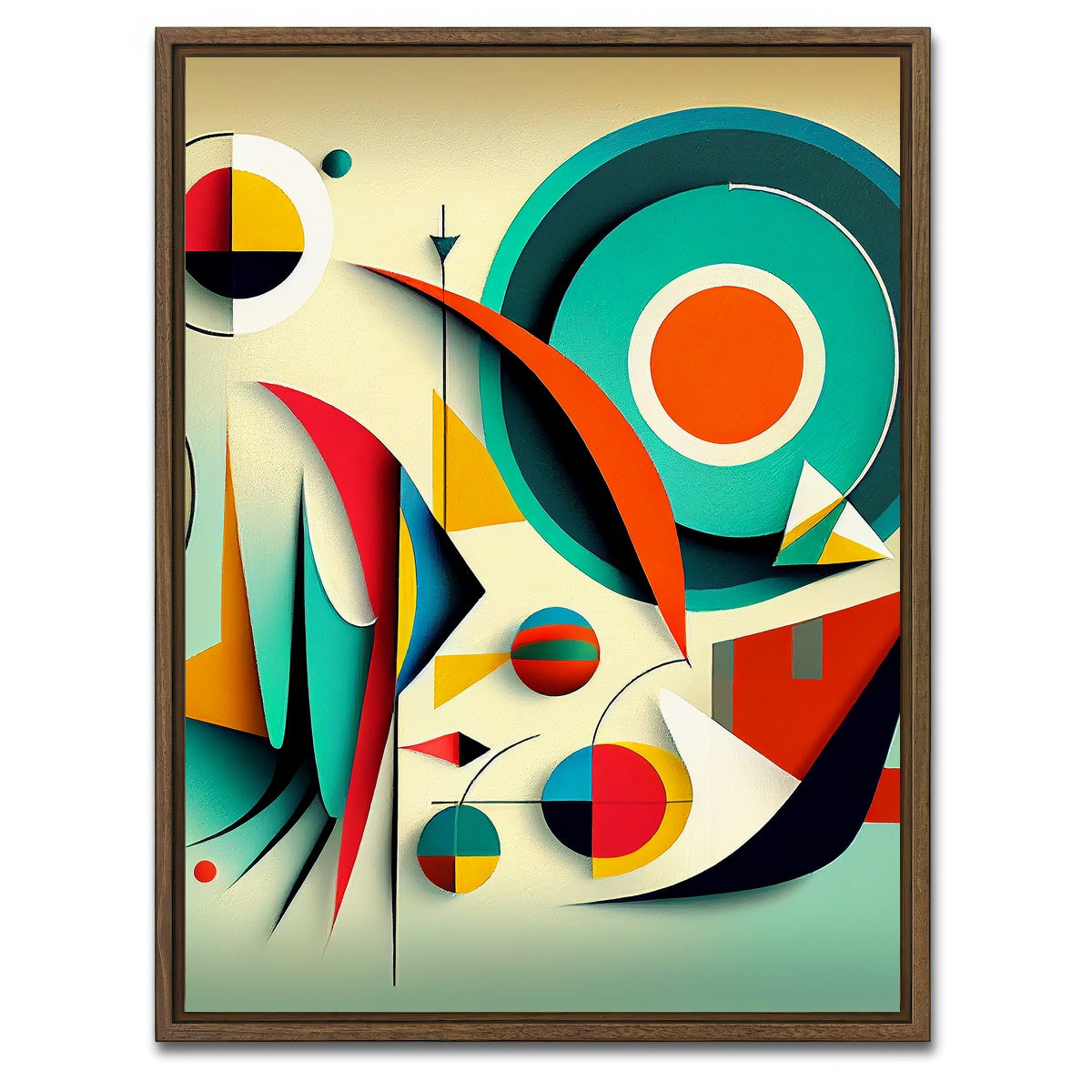 AUTO-MOCKUP WHITE | Mid Century Abstract S2 | 1 Piece | Walnut Framed Canvas | group=3x4