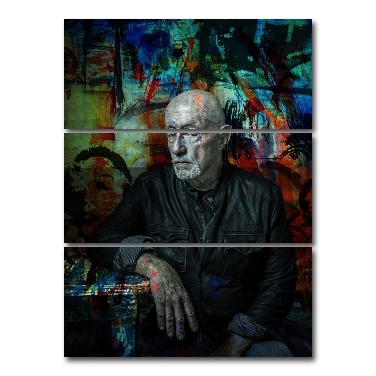 AUTO-MOCKUP WHITE | Mike - Jonathan Banks | 3 Piece | Gallery Wrap Canvas | group=8x18_stacked