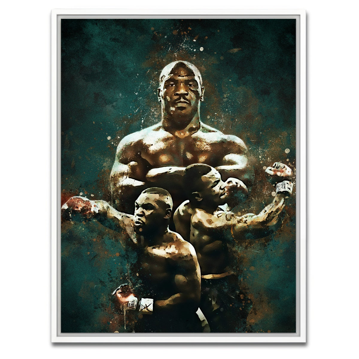 AUTO-MOCKUP WHITE | Mike Tyson Painting | 1 Piece | White Framed Canvas | group=3x4