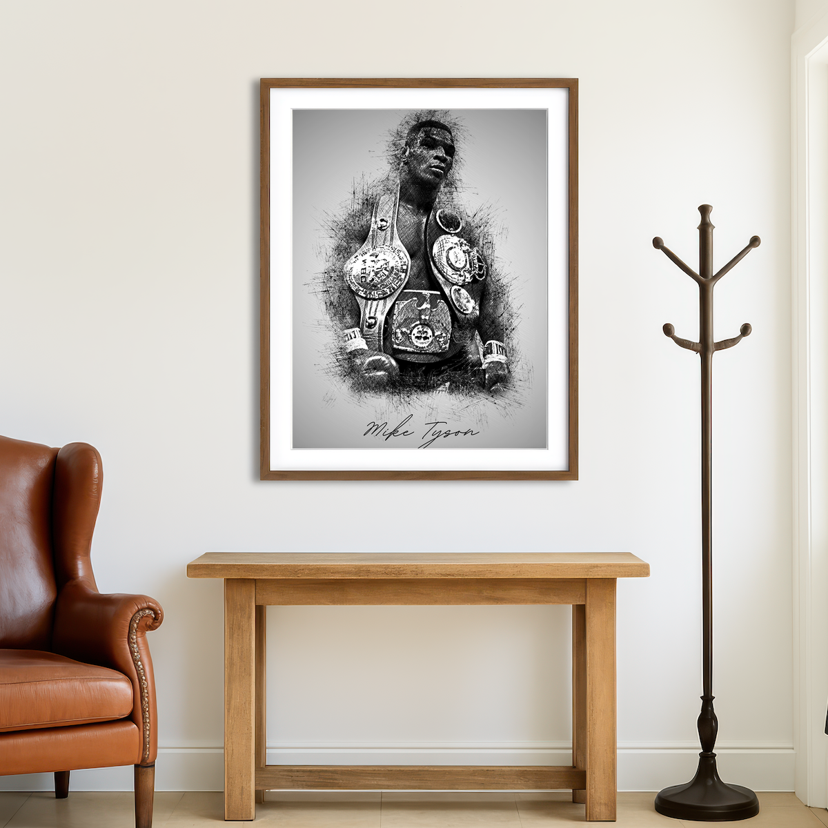 AUTO-MOCKUP ROOM | Mike Tyson Sketchy Wall Art