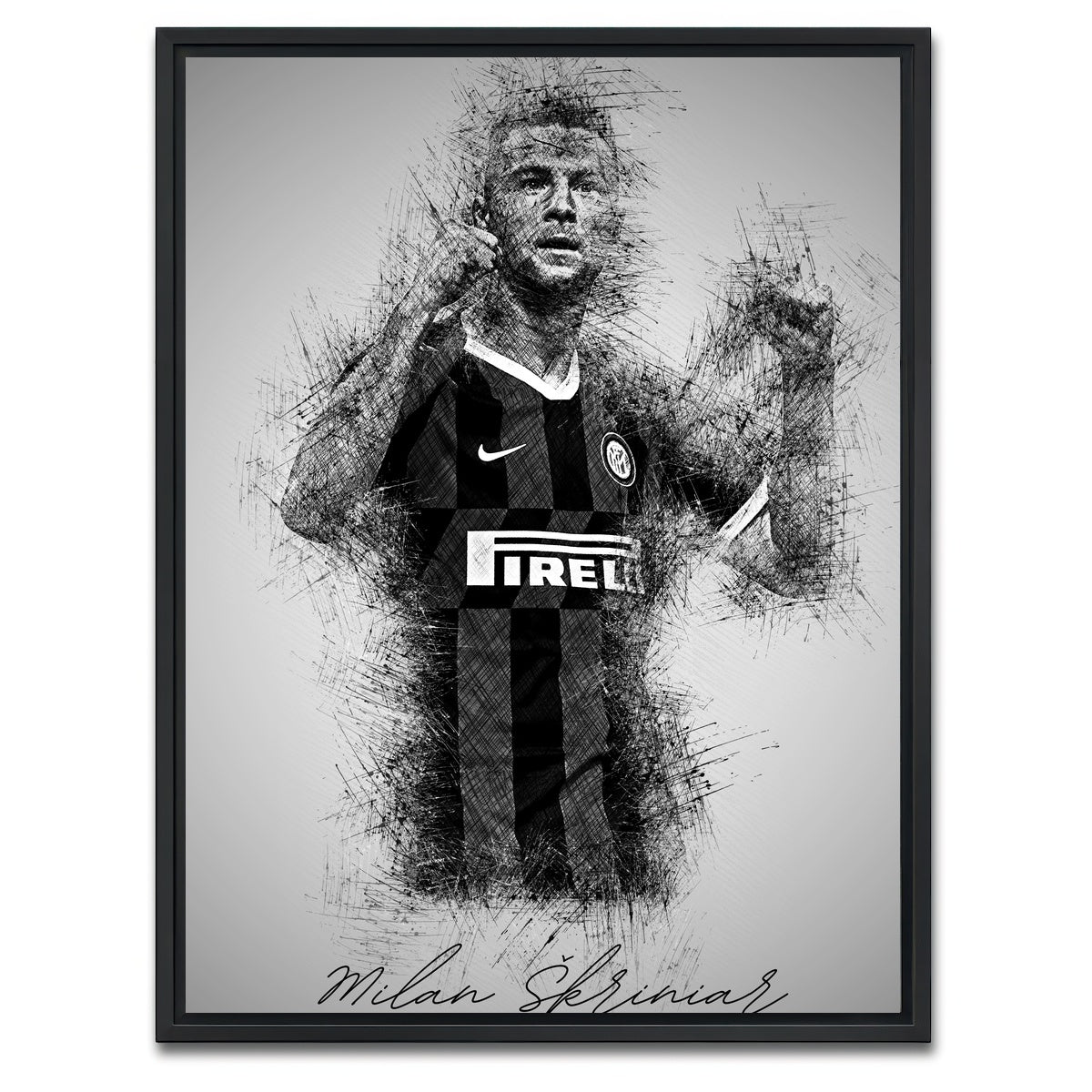 AUTO-MOCKUP WHITE | Milan Skriniar | 1 Piece | Black Framed Canvas | group=3x4