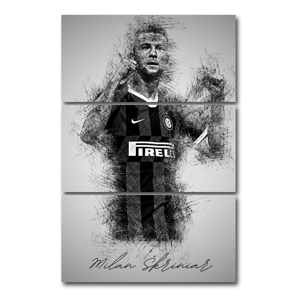 AUTO-MOCKUP WHITE | Milan Skriniar | 3 Piece | Gallery Wrap Canvas | group=12x24_stacked