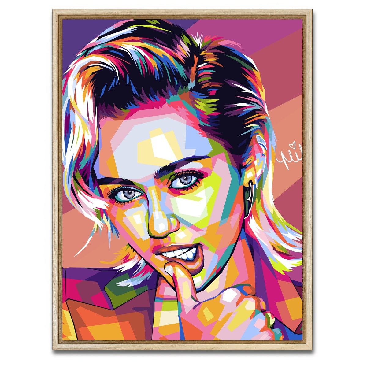 AUTO-MOCKUP WHITE | Miley Cyrus Colorful | 1 Piece | Natural Framed Canvas | group=3x4