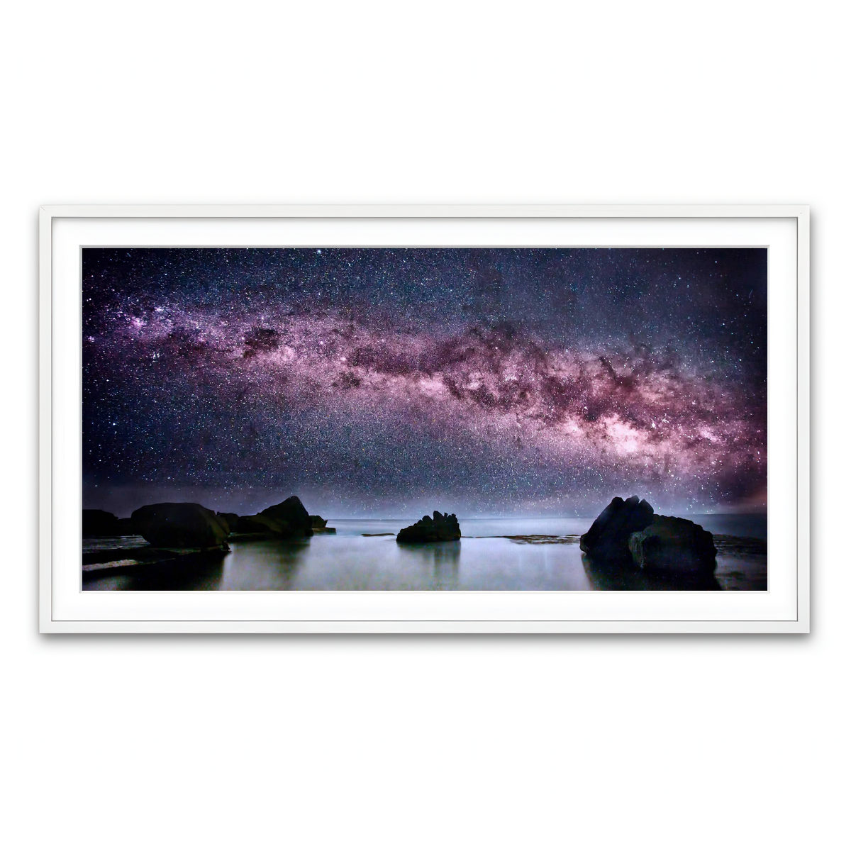 Framed Print 2x1 White