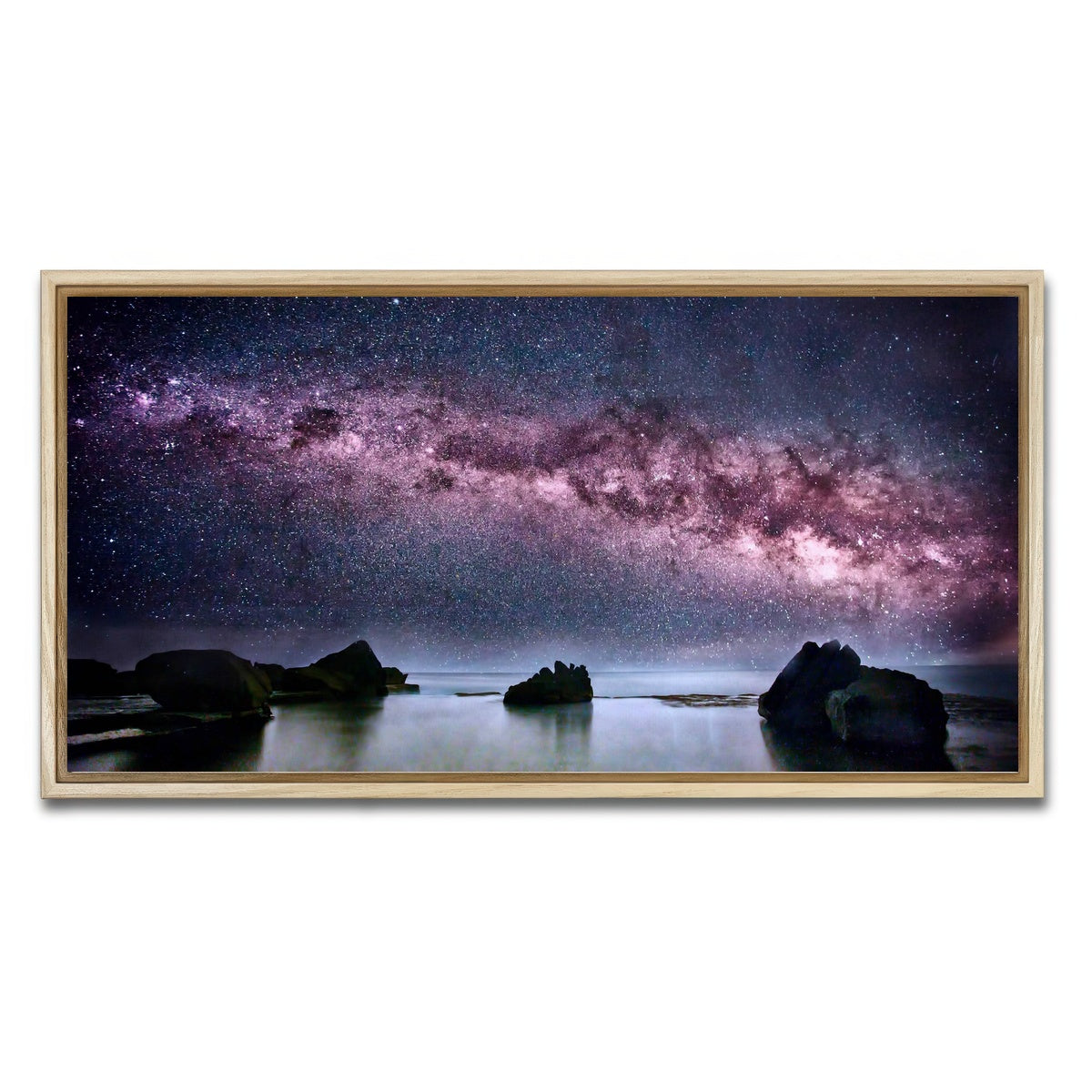 AUTO-MOCKUP WHITE | Milky Way Galaxy | 1 Piece | Natural Framed Canvas | group=2x1