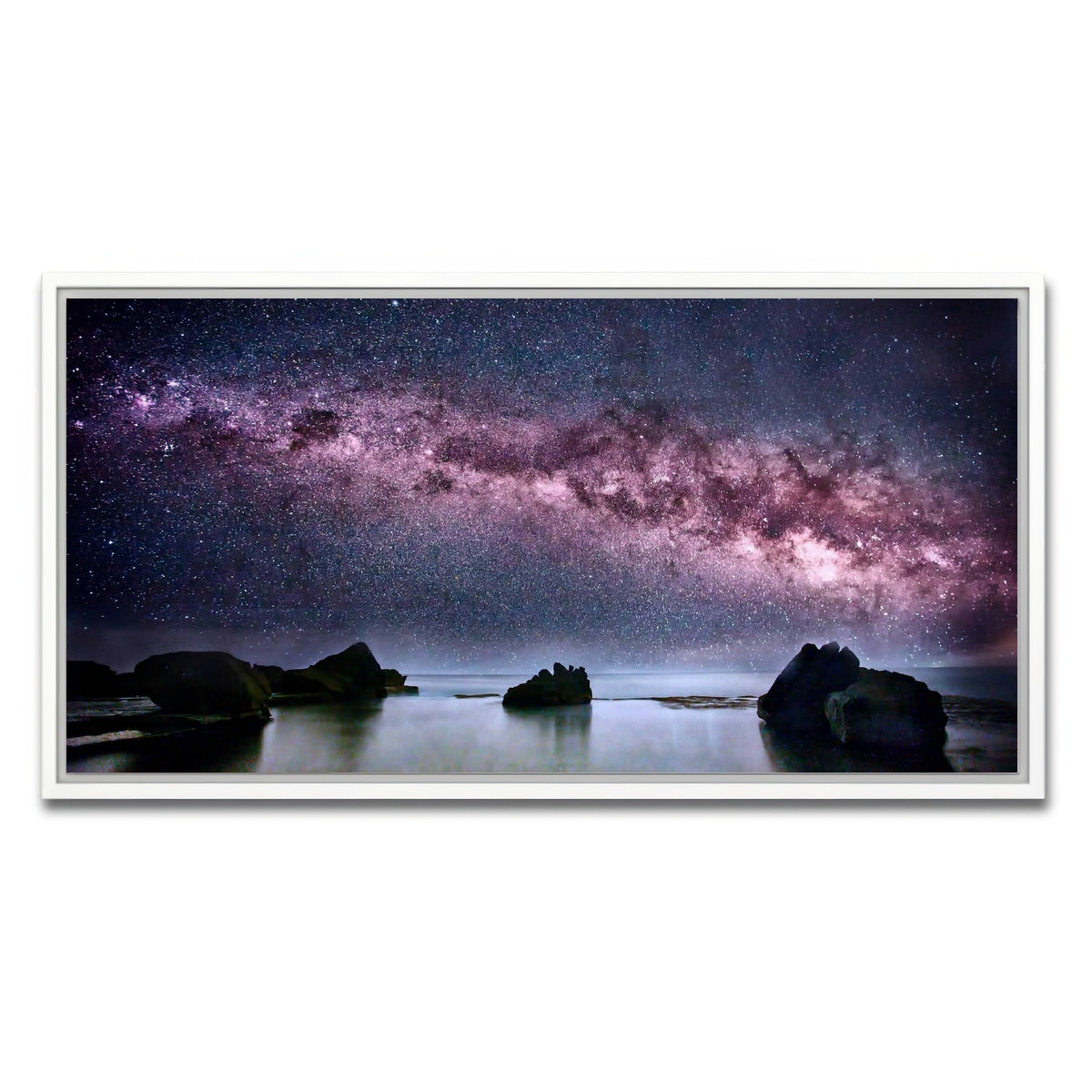 AUTO-MOCKUP WHITE | Milky Way Galaxy | 1 Piece | White Framed Canvas | group=2x1