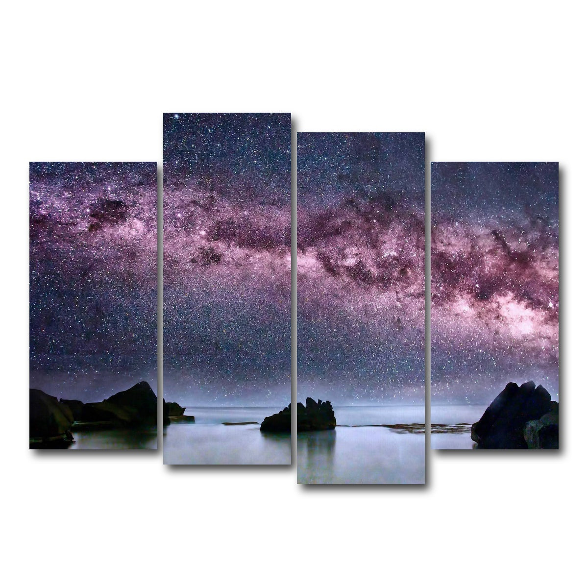 AUTO-MOCKUP WHITE | Milky Way Galaxy | 4 Piece | Gallery Wrap Canvas | group=4_normal