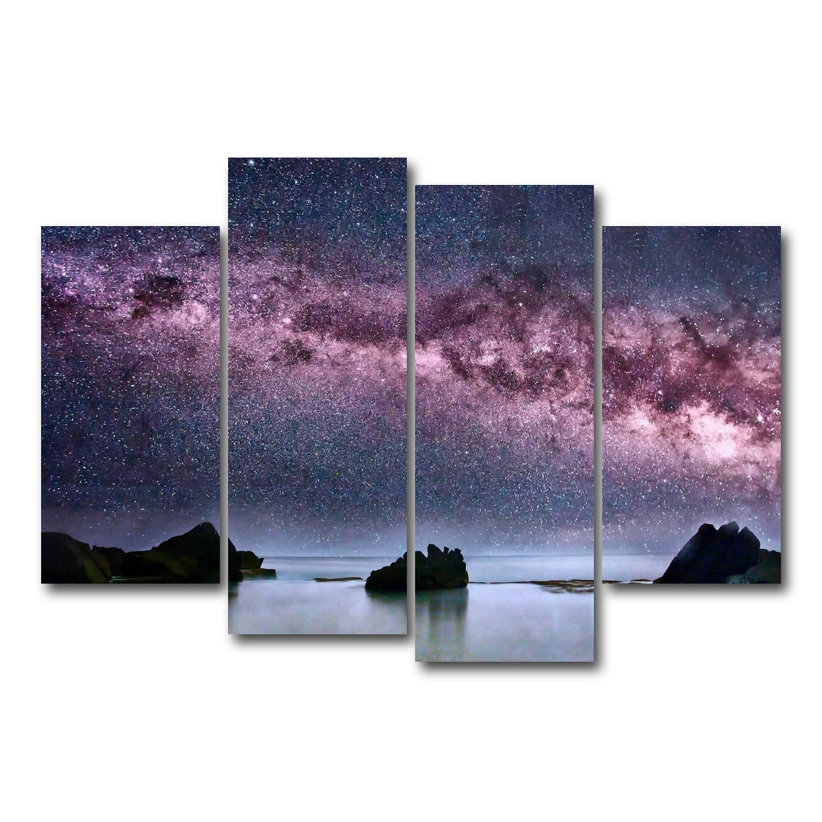 AUTO-MOCKUP WHITE | Milky Way Galaxy | 4 Piece | Gallery Wrap Canvas | group=4_short