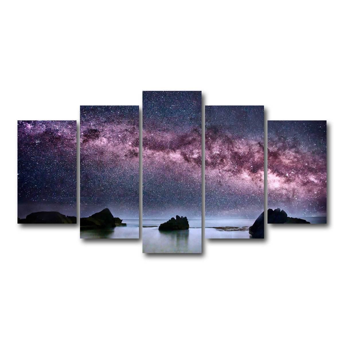 AUTO-MOCKUP WHITE | Milky Way Galaxy | 5 Piece | Gallery Wrap Canvas | group=5_normal