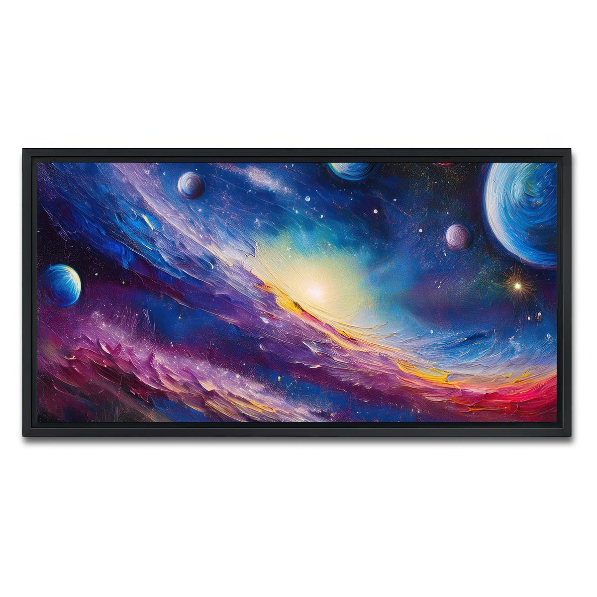 AUTO-MOCKUP WHITE | Milky Way Painting | 1 Piece | Black Framed Canvas | group=2x1