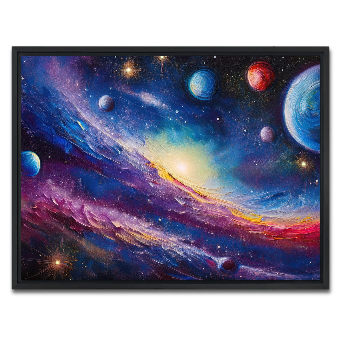 AUTO-MOCKUP WHITE | Milky Way Painting | 1 Piece | Black Framed Canvas | group=4x3