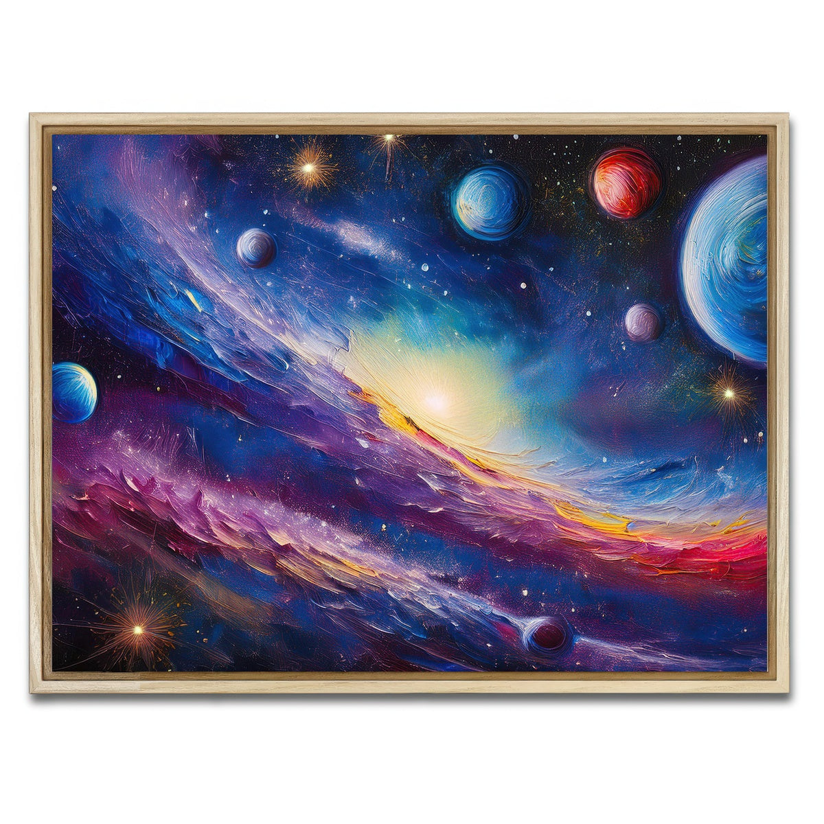 AUTO-MOCKUP WHITE | Milky Way Painting | 1 Piece | Natural Framed Canvas | group=4x3