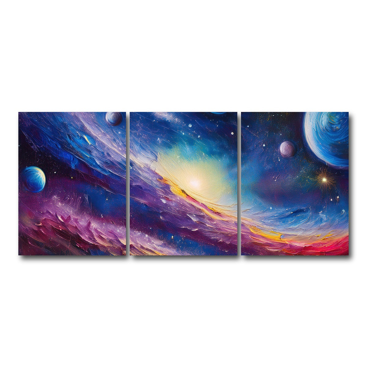 AUTO-MOCKUP WHITE | Milky Way Painting | 3 Piece | Gallery Wrap Canvas | group=18x24