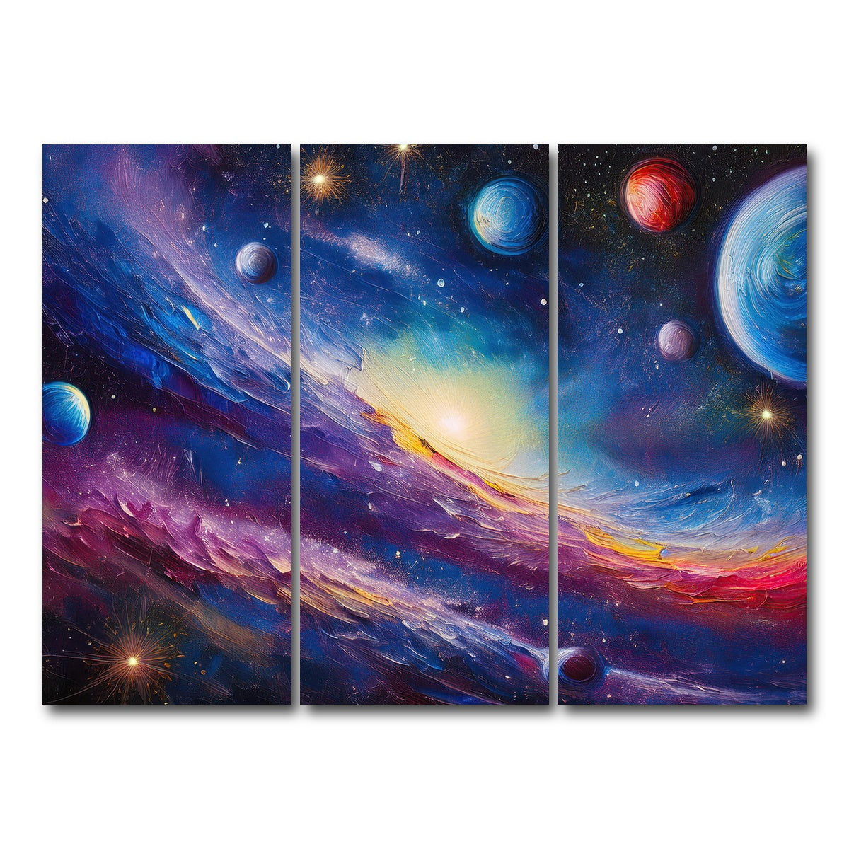 AUTO-MOCKUP WHITE | Milky Way Painting | 3 Piece | Gallery Wrap Canvas | group=8x18