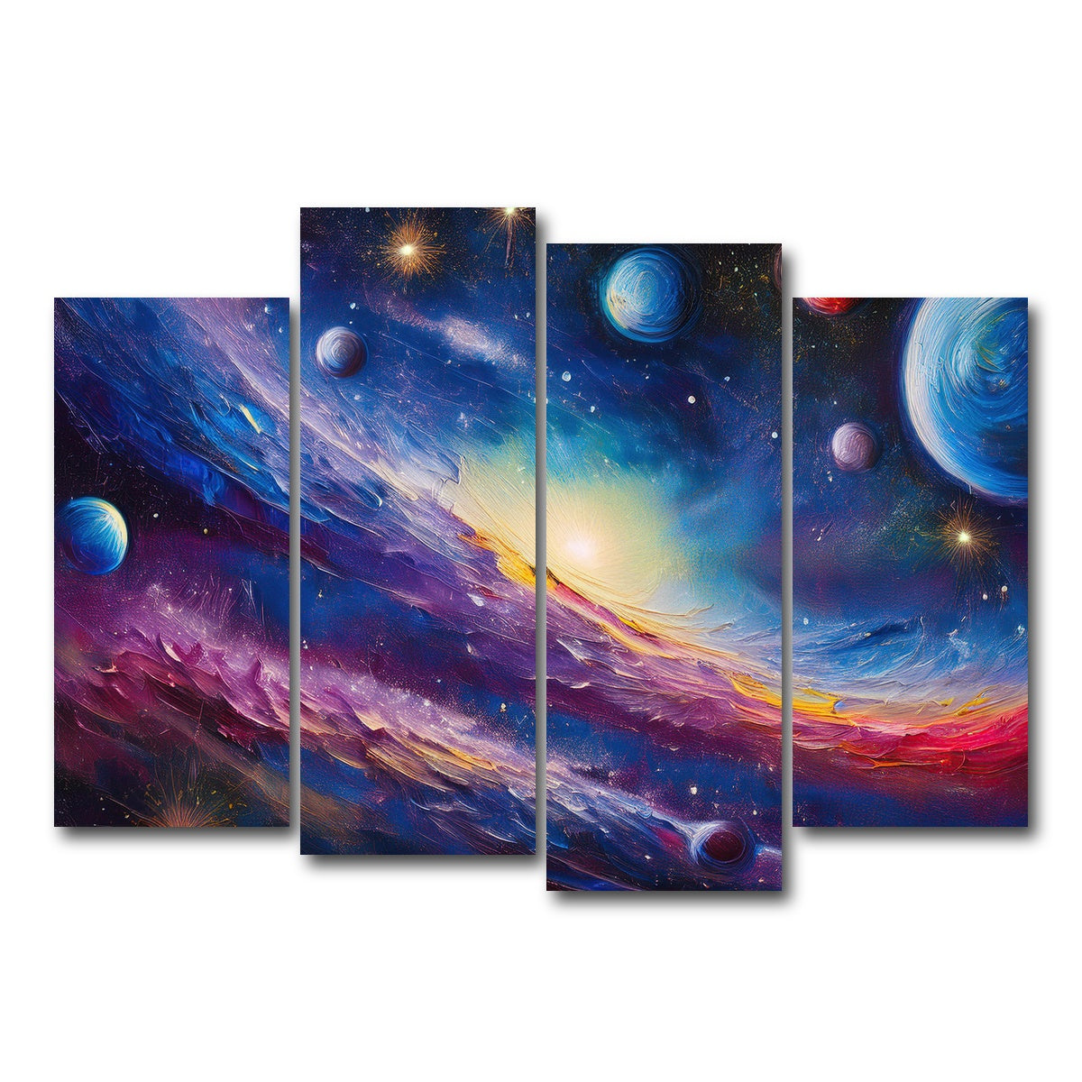 AUTO-MOCKUP WHITE | Milky Way Painting | 4 Piece | Gallery Wrap Canvas | group=4_normal
