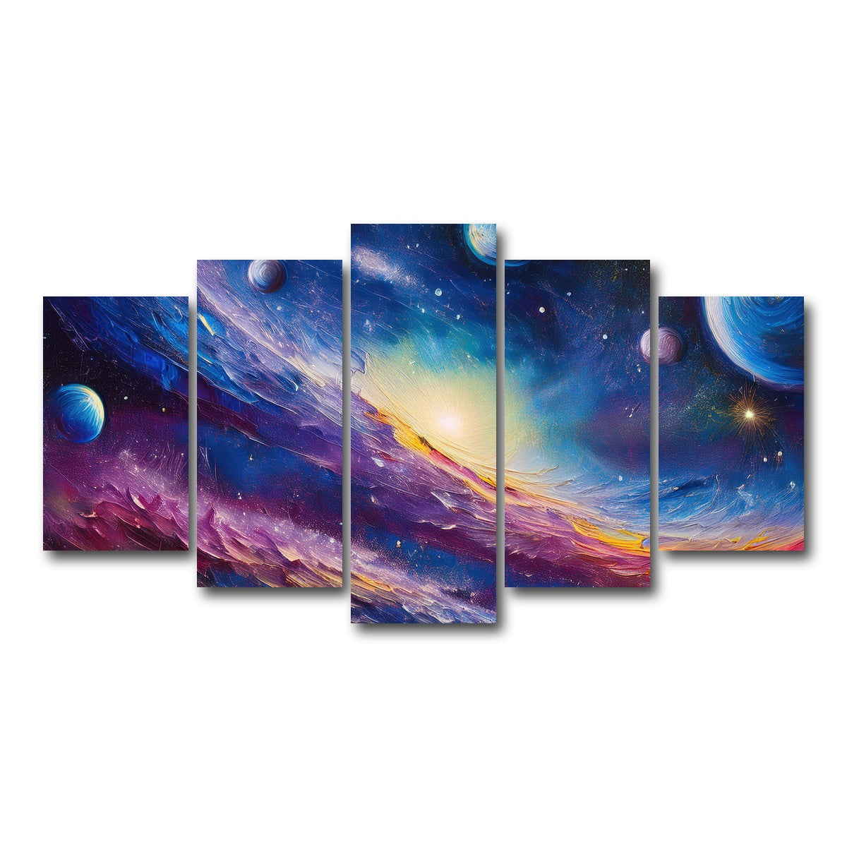 AUTO-MOCKUP WHITE | Milky Way Painting | 5 Piece | Gallery Wrap Canvas | group=5_normal