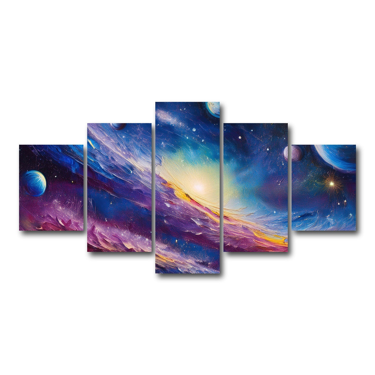 AUTO-MOCKUP WHITE | Milky Way Painting | 5 Piece | Gallery Wrap Canvas | group=5_short