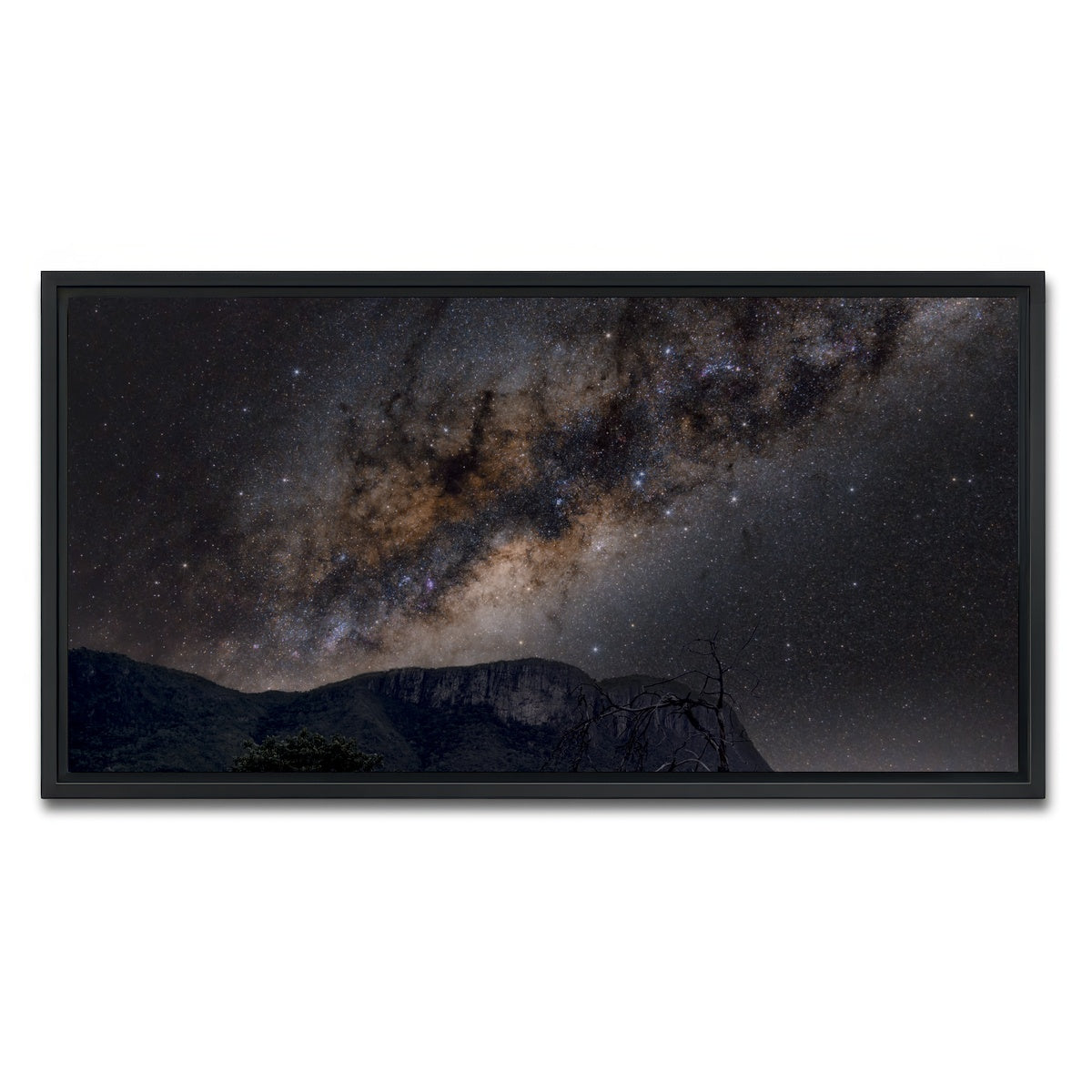 AUTO-MOCKUP WHITE | Milky Way over the Brazilian Cerrado | 1 Piece | Black Framed Canvas | group=2x1