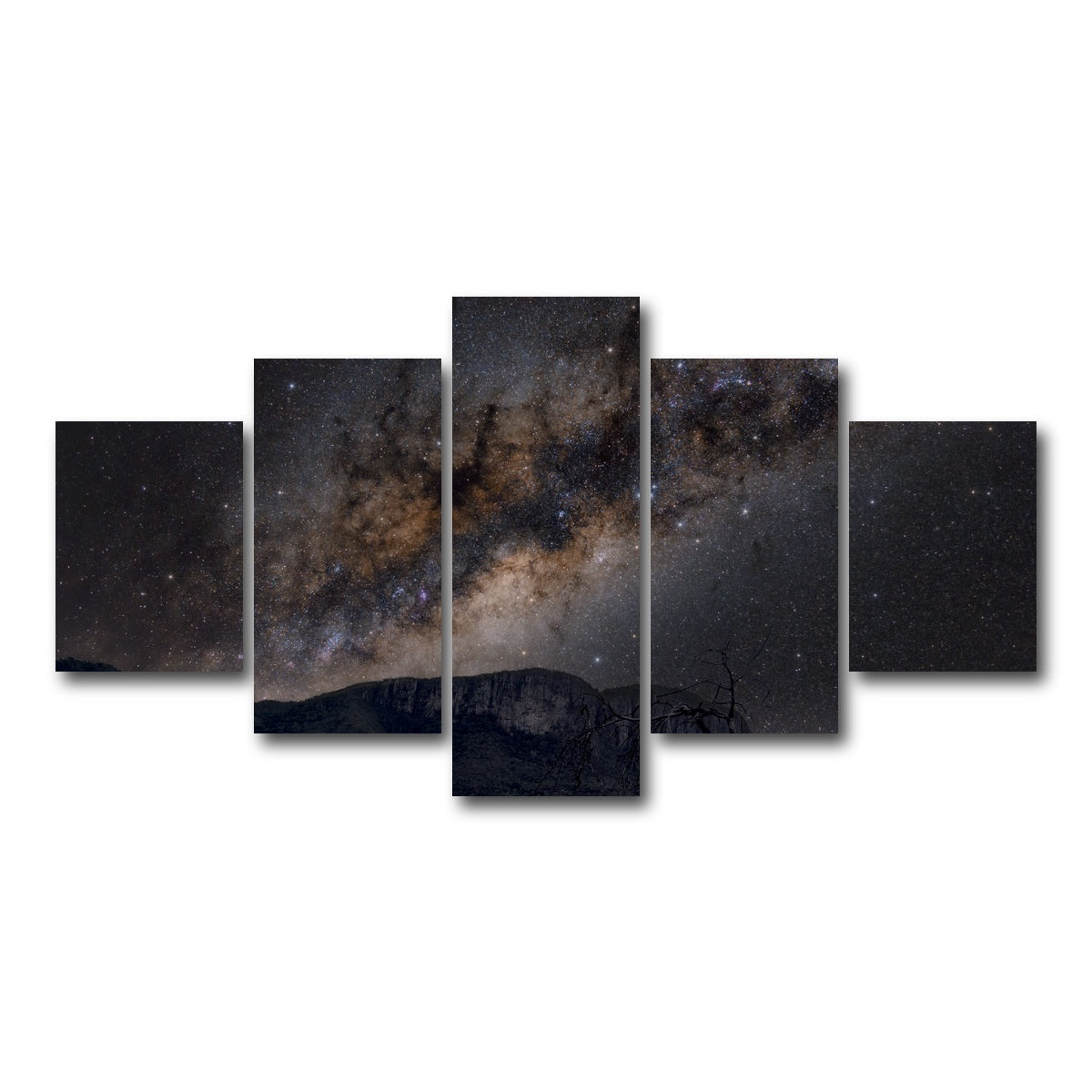AUTO-MOCKUP WHITE | Milky Way over the Brazilian Cerrado | 5 Piece | Gallery Wrap Canvas | group=5_short