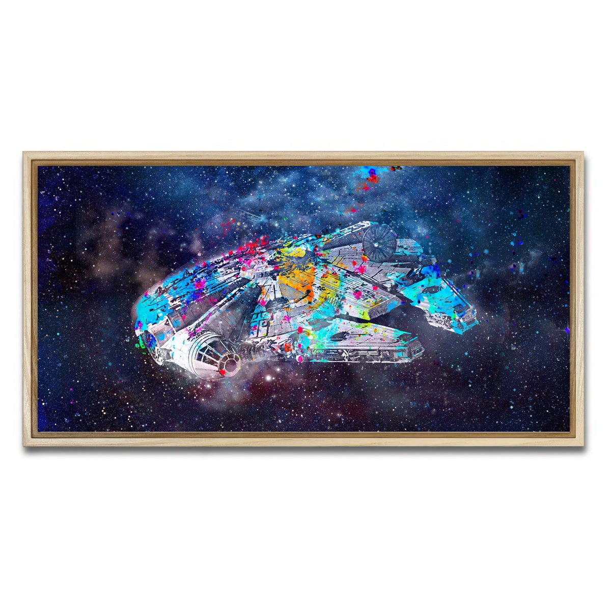 AUTO-MOCKUP WHITE | Millennium Falcon | 1 Piece | Natural Framed Canvas | group=2x1