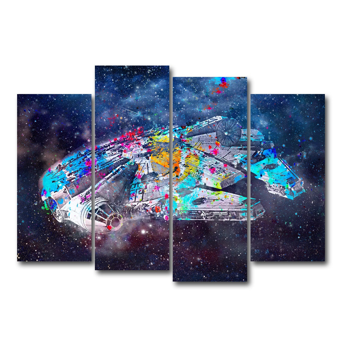 AUTO-MOCKUP WHITE | Millennium Falcon | 4 Piece | Gallery Wrap Canvas | group=4_normal
