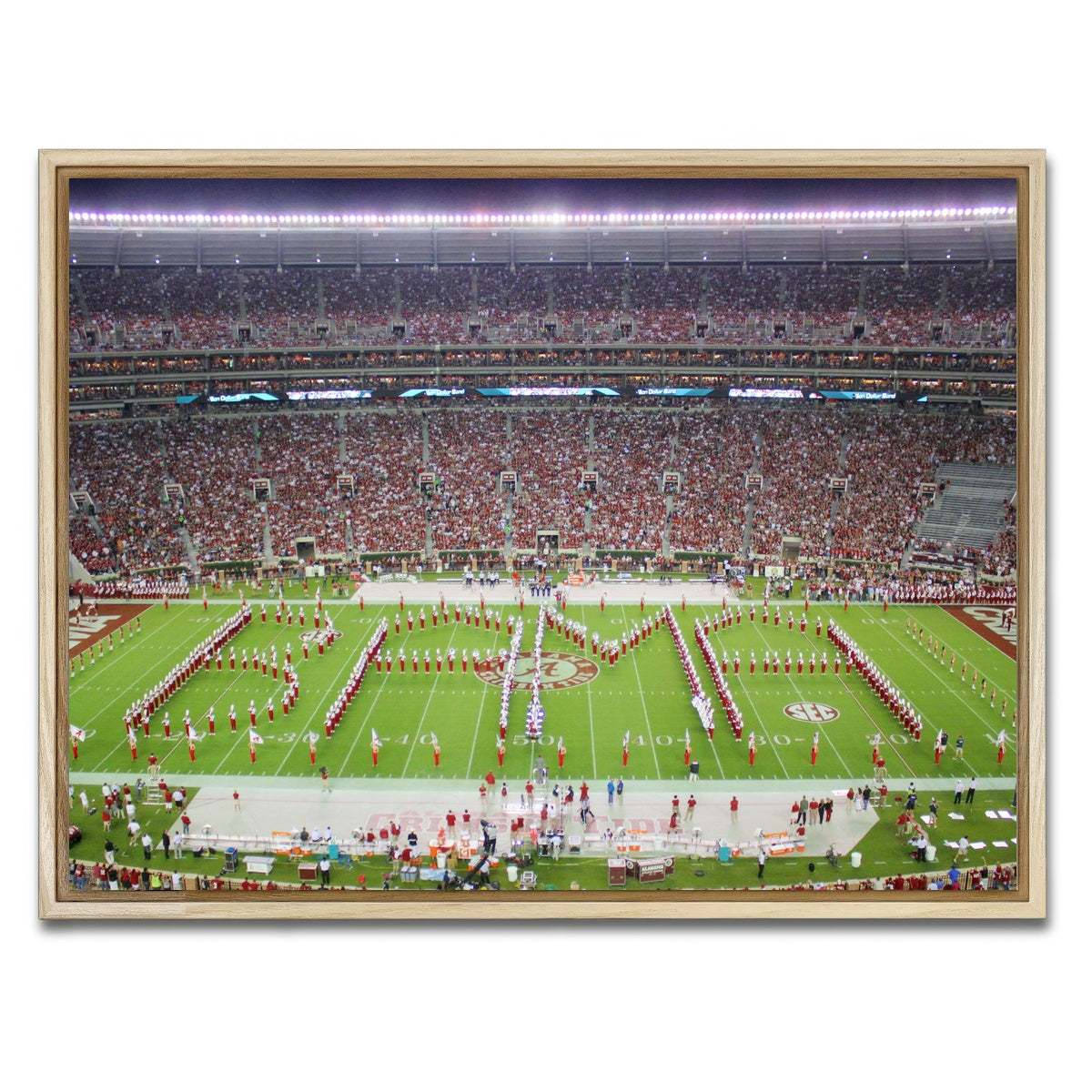AUTO-MOCKUP WHITE | Million Dollar Band - Bryant Denny Stadium | 1 Piece | Natural Framed Canvas | group=4x3
