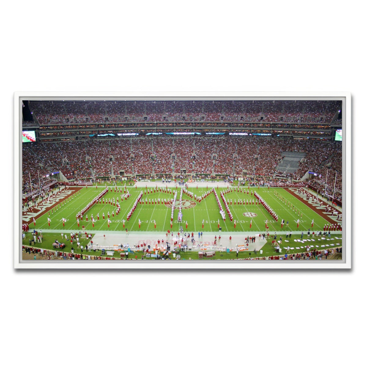 AUTO-MOCKUP WHITE | Million Dollar Band - Bryant Denny Stadium | 1 Piece | White Framed Canvas | group=2x1