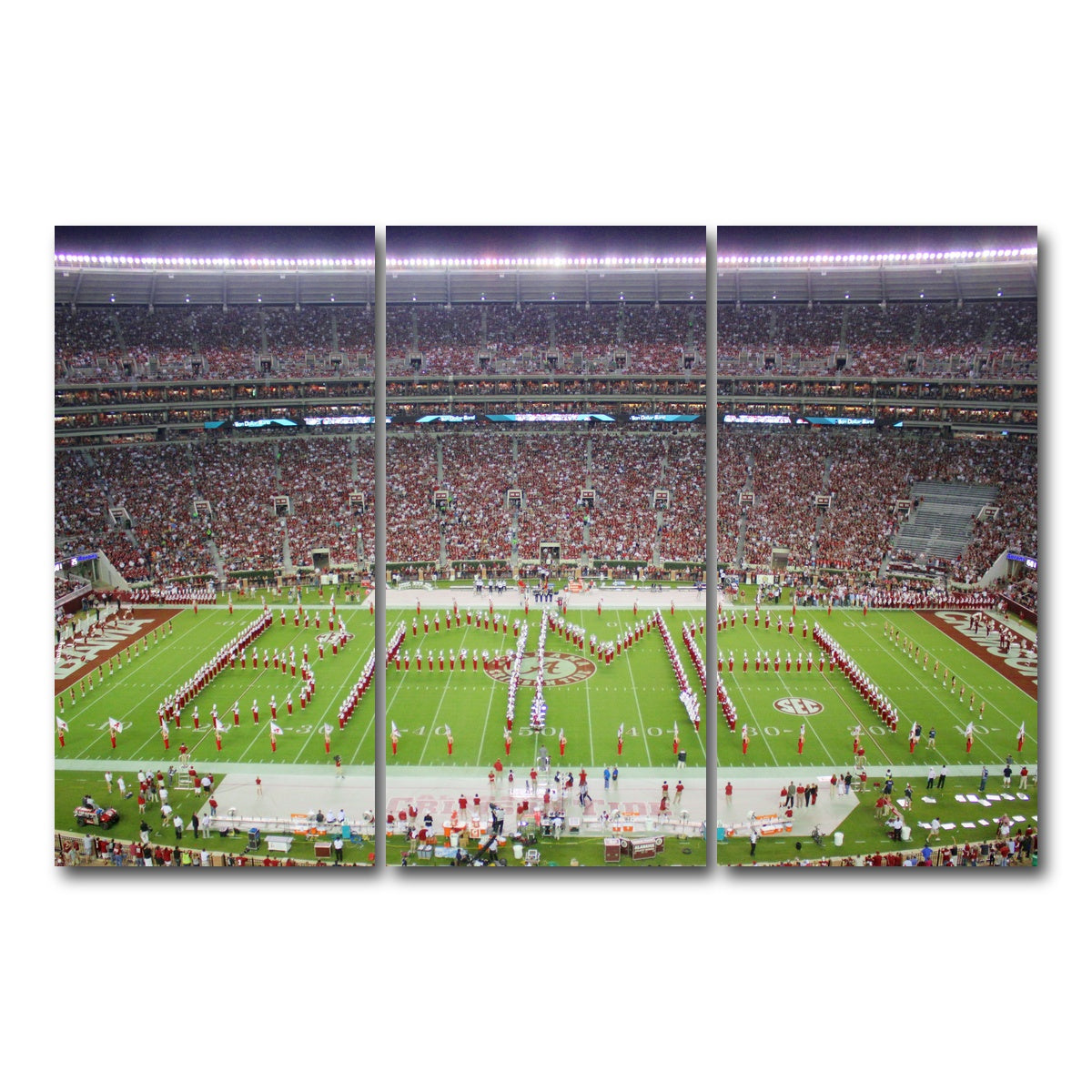 AUTO-MOCKUP WHITE | Million Dollar Band - Bryant Denny Stadium | 3 Piece | Gallery Wrap Canvas | group=12x24