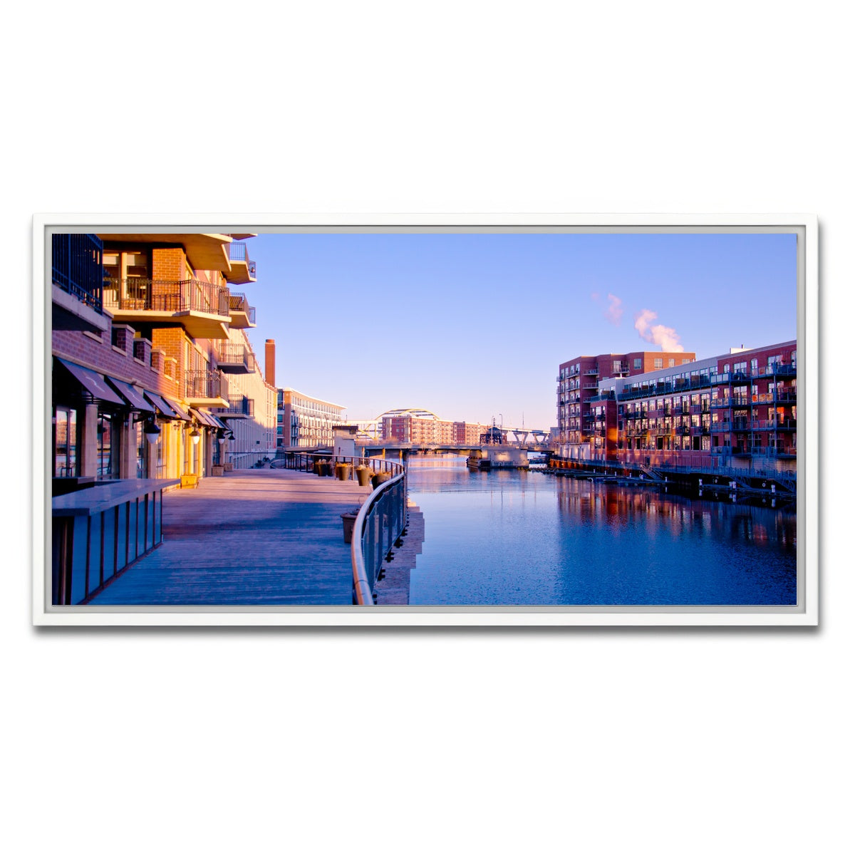 AUTO-MOCKUP WHITE | Milwaukee Third Ward Riverwalk | 1 Piece | White Framed Canvas | group=2x1