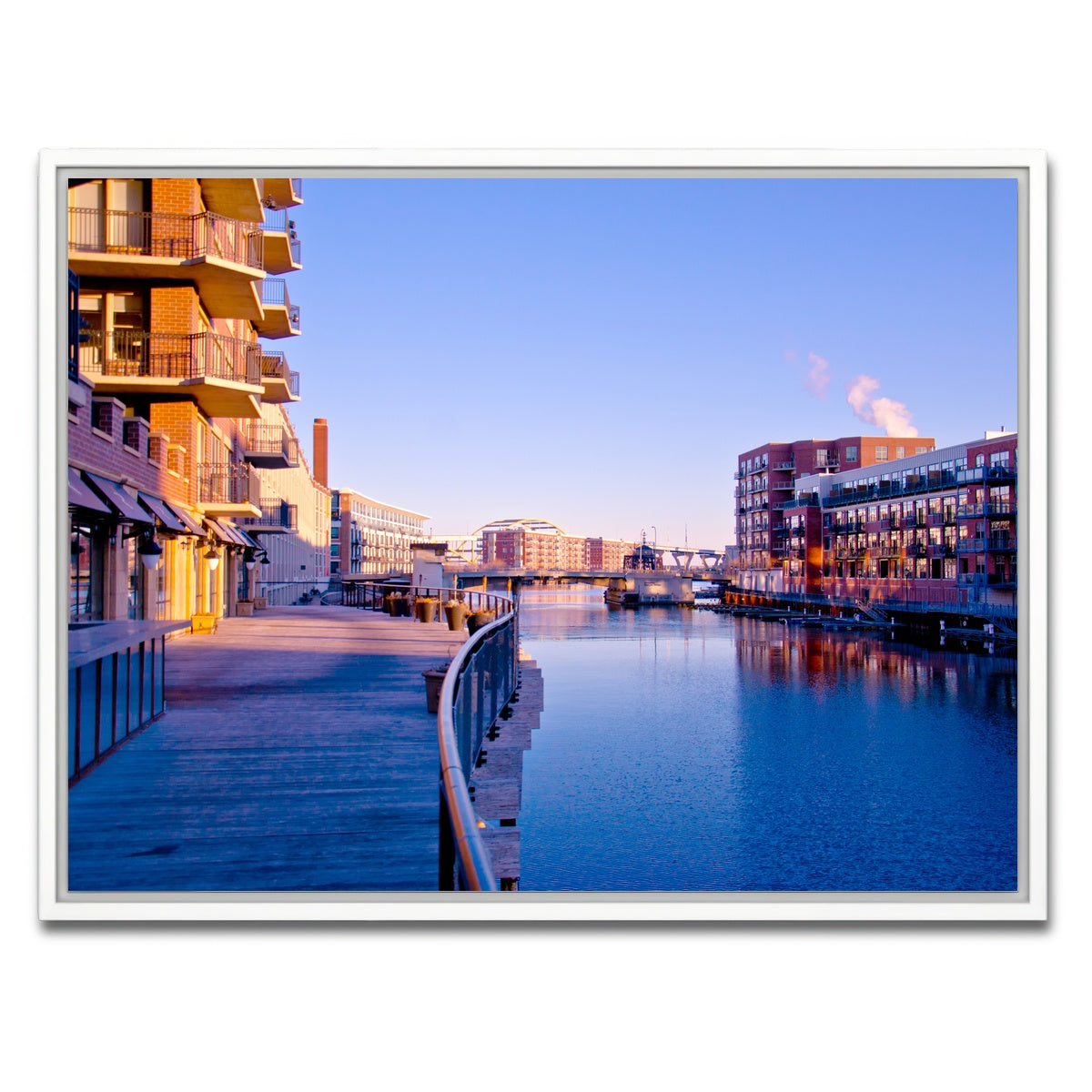 AUTO-MOCKUP WHITE | Milwaukee Third Ward Riverwalk | 1 Piece | White Framed Canvas | group=4x3
