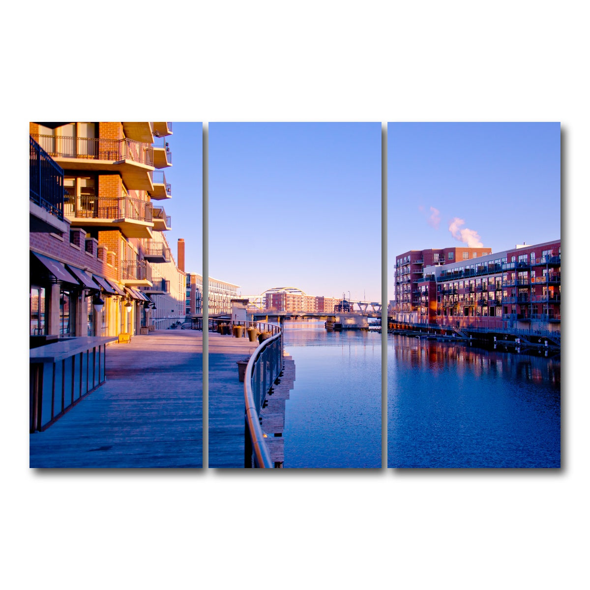 AUTO-MOCKUP WHITE | Milwaukee Third Ward Riverwalk | 3 Piece | Gallery Wrap Canvas | group=12x24