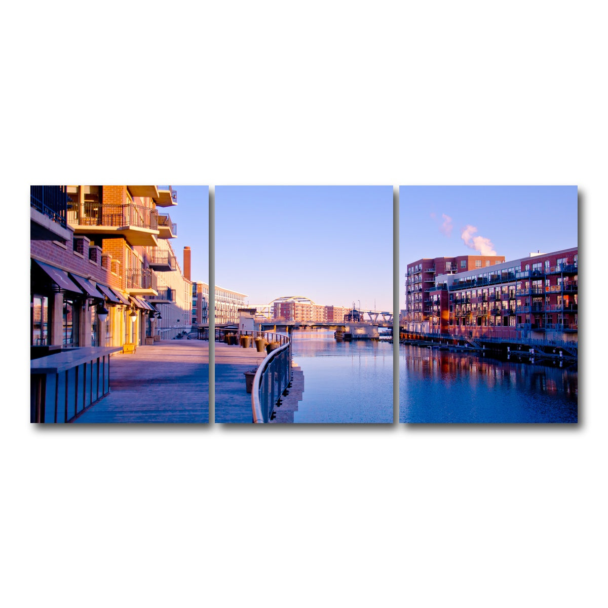 AUTO-MOCKUP WHITE | Milwaukee Third Ward Riverwalk | 3 Piece | Gallery Wrap Canvas | group=18x24