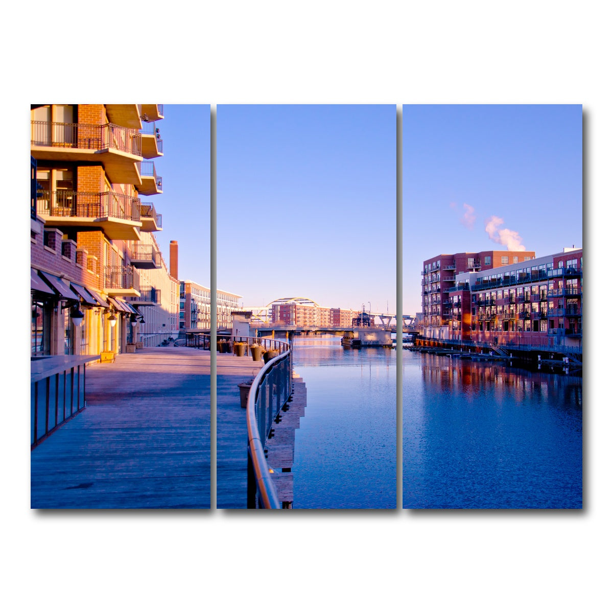 AUTO-MOCKUP WHITE | Milwaukee Third Ward Riverwalk | 3 Piece | Gallery Wrap Canvas | group=8x18