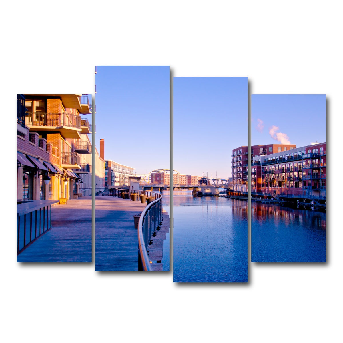 AUTO-MOCKUP WHITE | Milwaukee Third Ward Riverwalk | 4 Piece | Gallery Wrap Canvas | group=4_normal