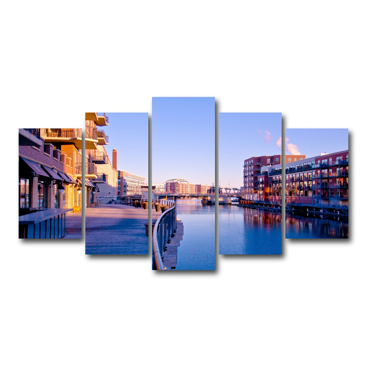 AUTO-MOCKUP WHITE | Milwaukee Third Ward Riverwalk | 5 Piece | Gallery Wrap Canvas | group=5_normal