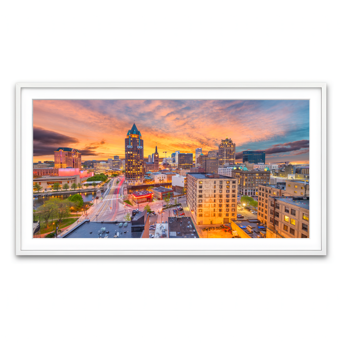 Framed Print 2x1 White