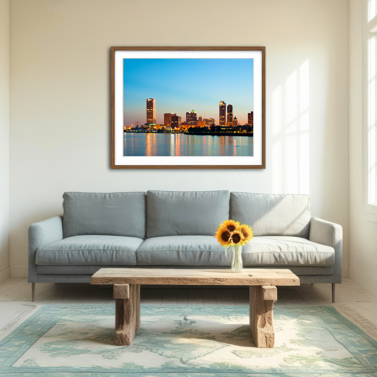 AUTO-MOCKUP ROOM | Milwaukee Skyline At Twilight Wall Art