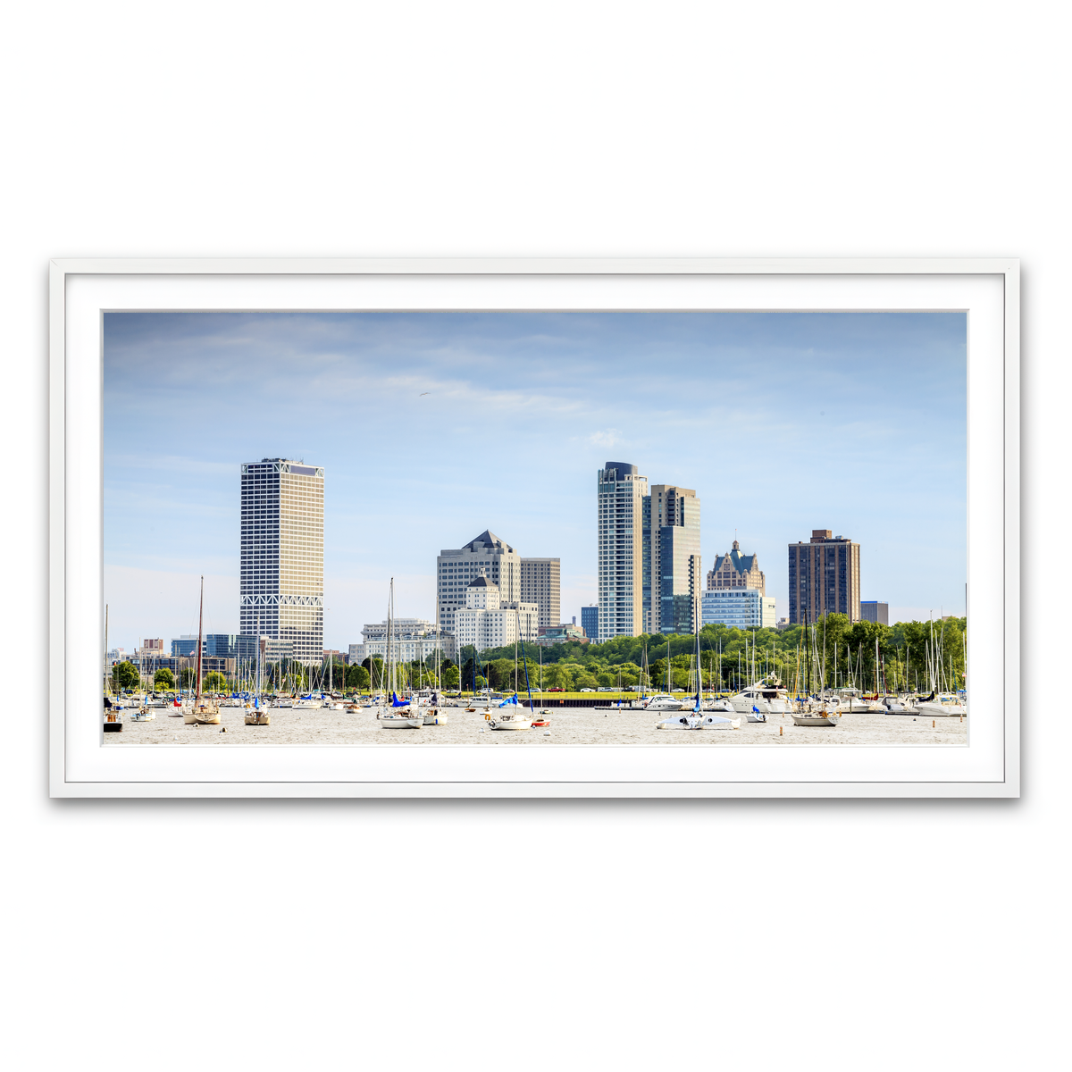Framed Print 2x1 White