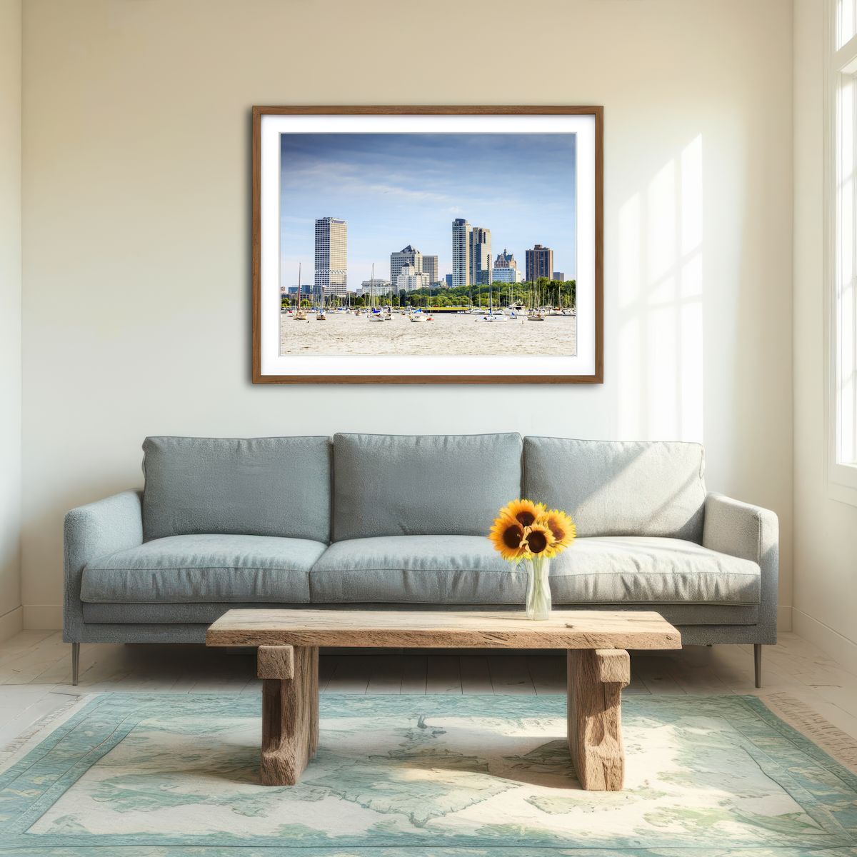 AUTO-MOCKUP ROOM | Milwaukee Skyline Day Wall Art