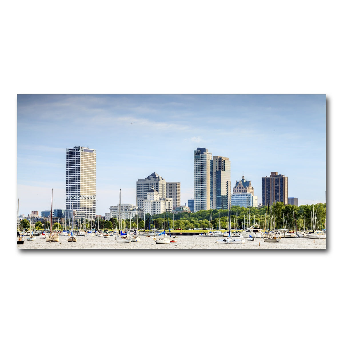 AUTO-MOCKUP WHITE | Milwaukee skyline day | 1 Piece | Gallery Wrap Canvas | group=2x1