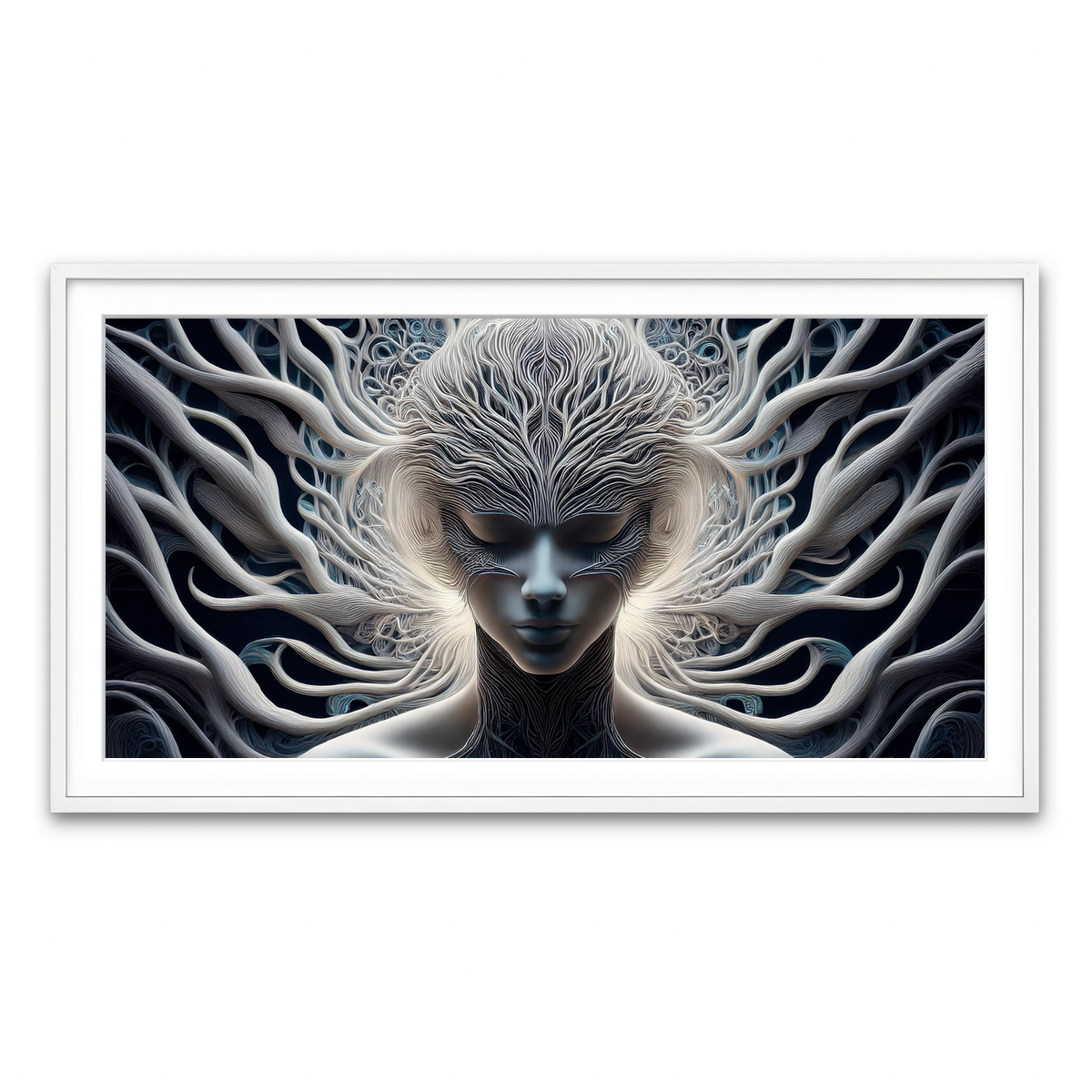 Framed Print 2x1 White