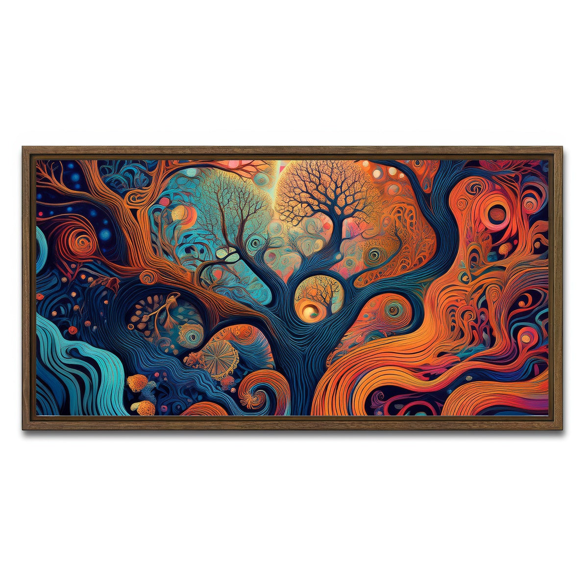 AUTO-MOCKUP WHITE | Mind Jungle | 1 Piece | Walnut Framed Canvas | group=2x1