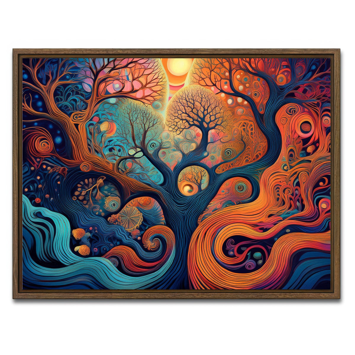 AUTO-MOCKUP WHITE | Mind Jungle | 1 Piece | Walnut Framed Canvas | group=4x3