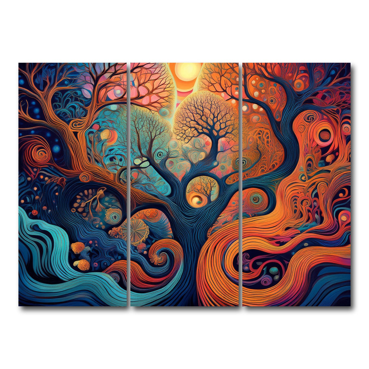 AUTO-MOCKUP WHITE | Mind Jungle | 3 Piece | Gallery Wrap Canvas | group=8x18