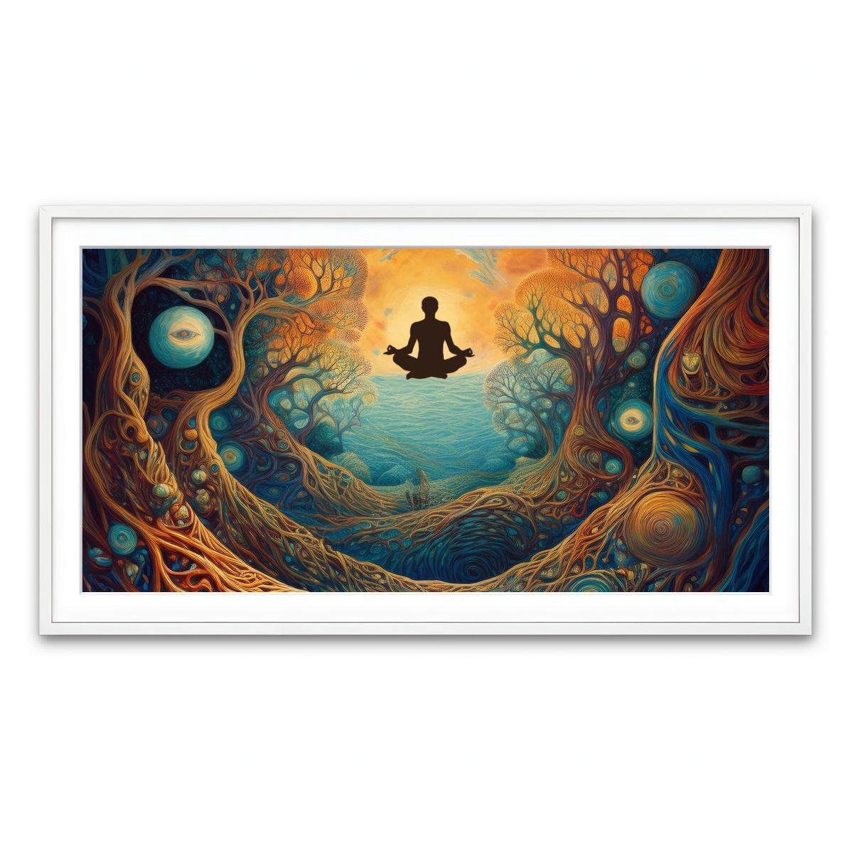 Framed Print 2x1 White